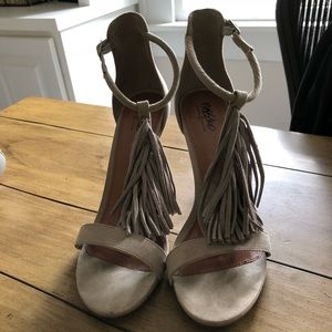 Grey heels worn once